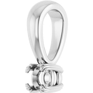 14K X1 White Gold 3.5 mm Round Pendant Mounting – image 4