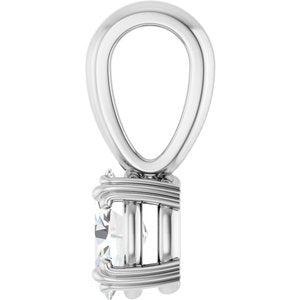 18K White Gold 6x4 mm Oval Pendant Mounting – image 5