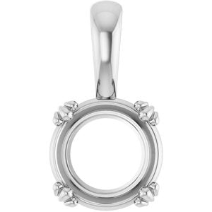 18K White Gold 9 mm Round Pendant Mounting – image 2
