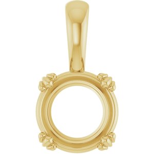 14K Yellow Gold 9 mm Round Pendant Mounting – image 2