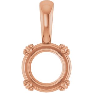 18K Rose Gold 9 mm Round Pendant Mounting – image 2