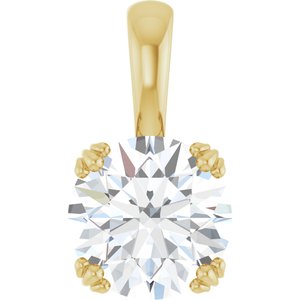 10K Yellow Gold 9 mm Round Pendant Mounting