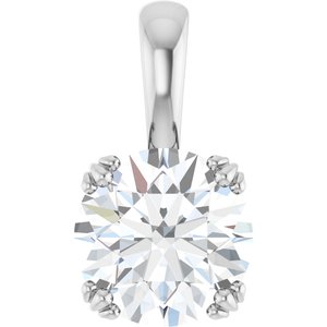 10K White Gold 9 mm Round Pendant Mounting