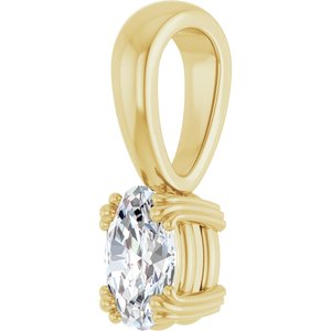 10K Yellow Gold 6x4 mm Oval Pendant Mounting – image 3