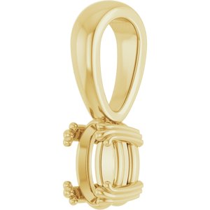18K Yellow Gold 6x4 mm Oval Pendant Mounting – image 4