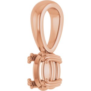 14K Rose Gold 6x4 mm Oval Pendant Mounting – image 4