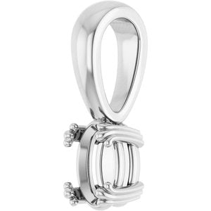 14K White Gold 6x4 mm Oval Pendant Mounting – image 4