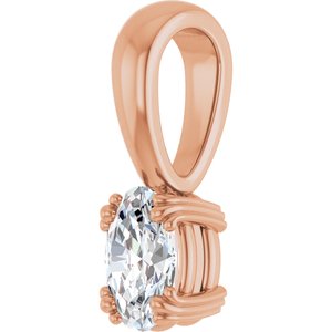 14K Rose Gold 6x4 mm Oval Pendant Mounting – image 3