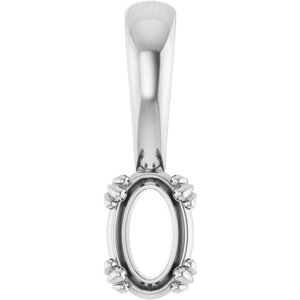 10K White Gold 6x4 mm Oval Pendant Mounting – image 2