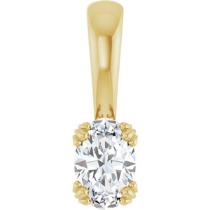 10K Yellow Gold 6x4 mm Oval Pendant Mounting