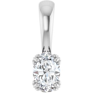 18K White Gold 6x4 mm Oval Pendant Mounting