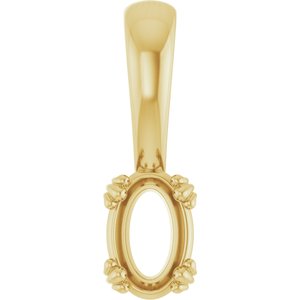 18K Yellow Gold 6x4 mm Oval Pendant Mounting – image 2