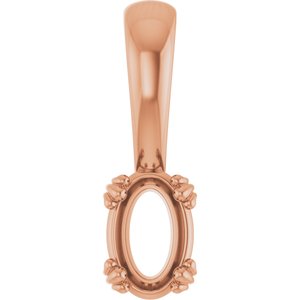 18K Rose Gold 6x4 mm Oval Pendant Mounting – image 2