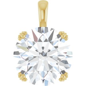 18K Yellow Gold 15 mm Round Pendant Mounting