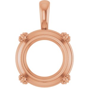 14K Rose Gold 15 mm Round Pendant Mounting – image 2