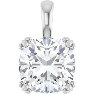 Sterling Silver 11x11 mm Cushion Pendant Mounting