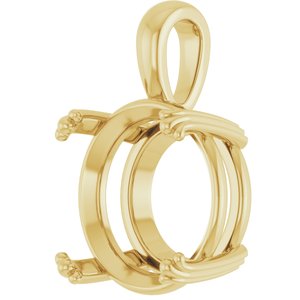 10K Yellow Gold 15 mm Round Pendant Mounting – image 4