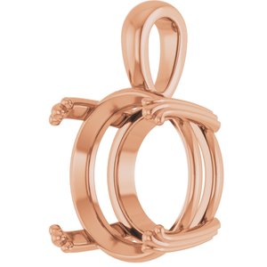 18K Rose Gold 15 mm Round Pendant Mounting – image 4