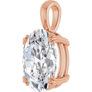 10K Rose Gold 16x12 mm Oval Pendant Mounting – image 3