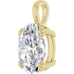 18K Yellow Gold 16x12 mm Oval Pendant Mounting – image 3
