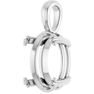 Platinum 16x12 mm Oval Pendant Mounting – image 4