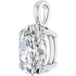 10K White Gold 16x12 mm Oval Pendant Mounting – image 3