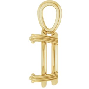 18K Yellow Gold 16x12 mm Oval Pendant Mounting – image 6
