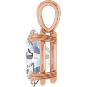 14K Rose Gold 16x12 mm Oval Pendant Mounting – image 5