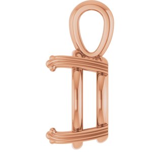 18K Rose Gold 15 mm Round Pendant Mounting – image 6