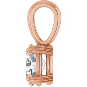 14K Rose Gold 8x6 mm Oval Pendant Mounting – image 5