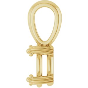 18K Yellow Gold 8x6 mm Oval Pendant Mounting – image 6