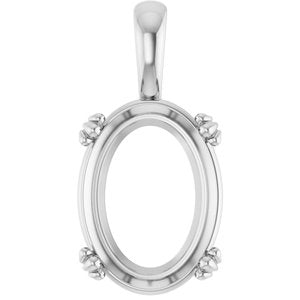 Sterling Silver 16x12 mm Oval Pendant Mounting – image 2