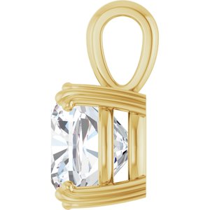 14K Yellow Gold 11x11 mm Cushion Pendant Mounting – image 5