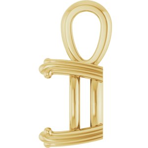 18K Yellow Gold 11x11 mm Cushion Pendant Mounting – image 6