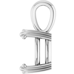 18K White Gold 11x11 mm Cushion Pendant Mounting – image 6