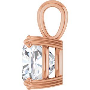 10K Rose Gold 11x11 mm Cushion Pendant Mounting – image 5