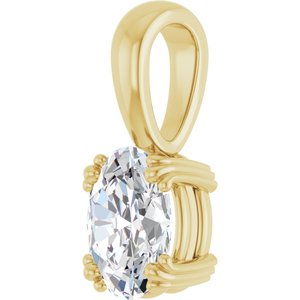 14K Yellow Gold 8x6 mm Oval Pendant Mounting – image 3