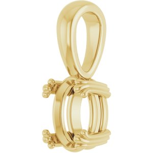 18K Yellow Gold 8x6 mm Oval Pendant Mounting – image 4