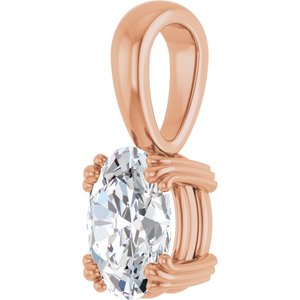 14K Rose Gold 8x6 mm Oval Pendant Mounting – image 3