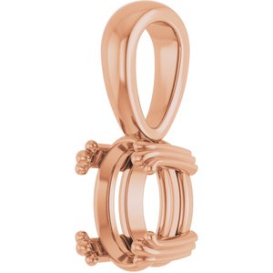 14K Rose Gold 8x6 mm Oval Pendant Mounting – image 4