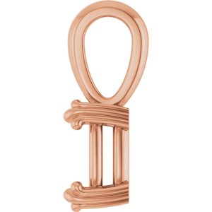 10K Rose Gold 8x6 mm Elongated Cushion Pendant Mounting – image 6