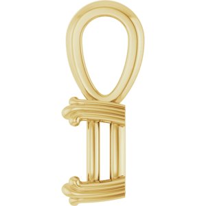 10K Yellow Gold 8x6 mm Elongated Cushion Pendant Mounting – image 6