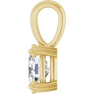 10K Yellow Gold 8x6 mm Elongated Cushion Pendant Mounting – image 5