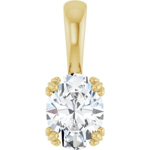 10K Yellow Gold 8x6 mm Oval Pendant Mounting