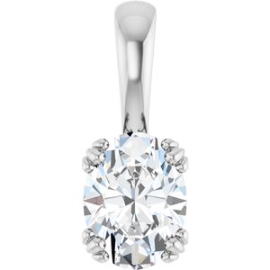 10K White Gold 8x6 mm Oval Pendant Mounting