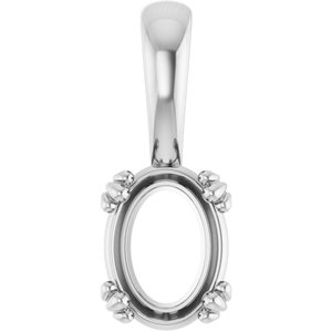 Sterling Silver 8x6 mm Oval Pendant Mounting – image 2