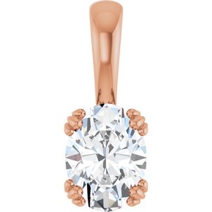 14K Rose Gold 8x6 mm Oval Pendant Mounting