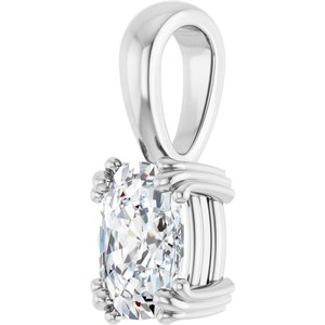 Platinum 7.5x5.5 mm Elongated Cushion Pendant Mounting – image 3