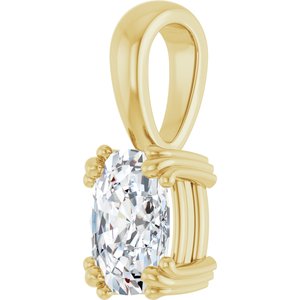 14K Yellow Gold 7.5x5.5 mm Elongated Cushion Pendant Mounting – image 3