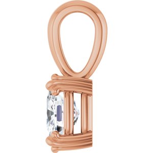 18K Rose Gold 7.5x5.5 mm Elongated Cushion Pendant Mounting – image 5